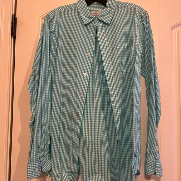 Blue & white checked button up - Picture 2 of 2